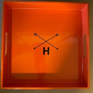 West Elm Lacquer Tray Orange NWT